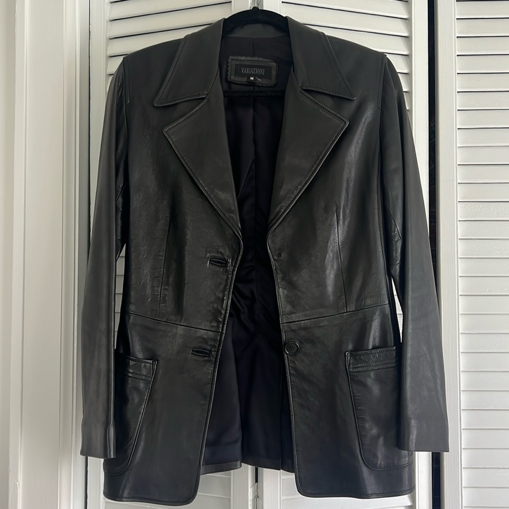 90’s leather blazer jacket